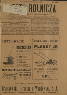 Gazeta Rolnicza : pismo tygodniowe ilustrowane. R. 70, nr 22 (30 maja 1930)