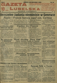 Gazeta Lubelska : dziennik ilustrowany. R. 1, nr 21 (24 stycznia 1931)