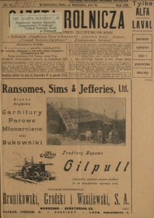 Gazeta Rolnicza : pismo tygodniowe ilustrowane. R. 70, nr 37 (12 września 1930)