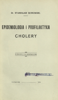 Epidemiologia i profilaktyka cholery