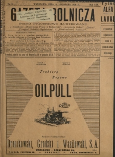 Gazeta Rolnicza : pismo tygodniowe ilustrowane. R. 70, nr 46 (14 listopada 1930)