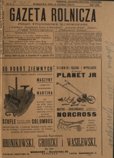 Gazeta Rolnicza : pismo tygodniowe ilustrowane. R. 70, nr 8 (21 lutego 1930)