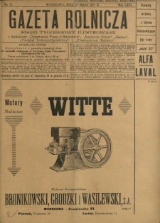 Gazeta Rolnicza : pismo tygodniowe ilustrowane. R. 71, nr 22 (29 maja 1931)