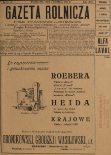 Gazeta Rolnicza : pismo tygodniowe ilustrowane. R. 71, nr 31-32 (7 sierpnia 1931)
