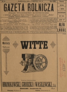 Gazeta Rolnicza : pismo tygodniowe ilustrowane. R. 71, nr 35 (28 sierpnia 1931)