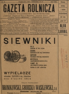 Gazeta Rolnicza : pismo tygodniowe ilustrowane. R. 71, nr 36 (4 września 1931)