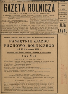 Gazeta Rolnicza : pismo tygodniowe ilustrowane. R. 71, nr 44 (30 października 1931)