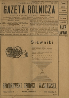 Gazeta Rolnicza : pismo tygodniowe ilustrowane. R. 71, nr 5 (30 stycznia 1931)