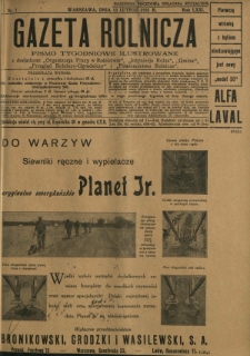 Gazeta Rolnicza : pismo tygodniowe ilustrowane. R. 71, nr 7 (13 lutego 1931)