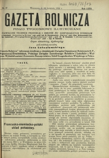 Gazeta Rolnicza : pismo tygodniowe ilustrowane. R. 72, nr 17 (22 kwietnia 1932)