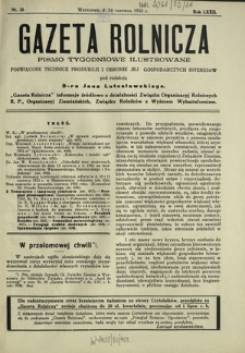 Gazeta Rolnicza : pismo tygodniowe ilustrowane. R. 72, nr 26 (24 czerwca 1932)