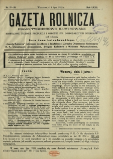 Gazeta Rolnicza : pismo tygodniowe ilustrowane. R. 72, nr 27-28 (8 lipca 1932)