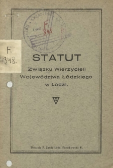 Statut Związku Wierzycieli Województwa Łódzkiego w Łodzi