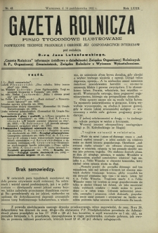 Gazeta Rolnicza : pismo tygodniowe ilustrowane. R. 72, nr 41 (14 października 1932)