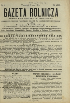 Gazeta Rolnicza : pismo tygodniowe ilustrowane. R. 73, nr 11 (17 marca 1933)