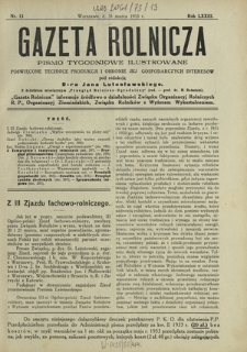 Gazeta Rolnicza : pismo tygodniowe ilustrowane. R. 73, nr 13 (31 marca 1933)