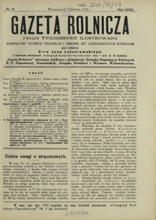 Gazeta Rolnicza : pismo tygodniowe ilustrowane. R. 73, nr 14 (7 kwietnia 1932)