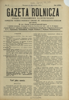 Gazeta Rolnicza : pismo tygodniowe ilustrowane. R. 73, nr 17 (28 kwietnia 1933)