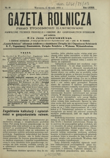 Gazeta Rolnicza : pismo tygodniowe ilustrowane. R. 73, nr 19 (12 maja 1933)
