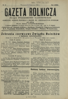 Gazeta Rolnicza : pismo tygodniowe ilustrowane. R. 73, nr 23 (9 czerwca 1933)