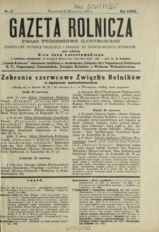 Gazeta Rolnicza : pismo tygodniowe ilustrowane. R. 73, nr 25 (23 czerwca 1933)