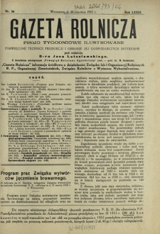 Gazeta Rolnicza : pismo tygodniowe ilustrowane. R. 73, nr 26 (30 czerwca 1933)