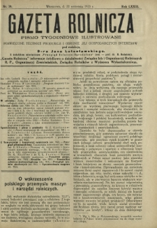 Gazeta Rolnicza : pismo tygodniowe ilustrowane. R. 73, nr 38 (22 września 1933)