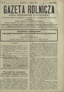 Gazeta Rolnicza : pismo tygodniowe ilustrowane. R. 73, nr 48 (1 grudnia 1933)