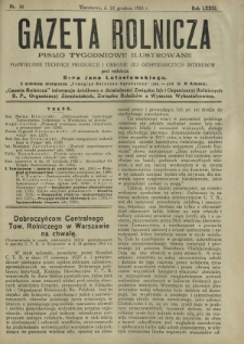 Gazeta Rolnicza : pismo tygodniowe ilustrowane. R. 73, nr 51 (22 grudnia 1933)
