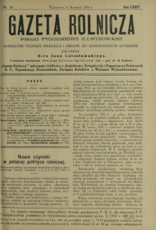 Gazeta Rolnicza : pismo tygodniowe ilustrowane. R. 74, nr 13 (30 marca 1934)