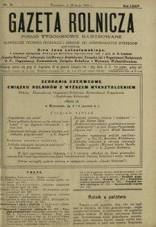 Gazeta Rolnicza : pismo tygodniowe ilustrowane. R. 74, nr 20 (18 maja 1934)