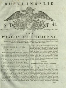 Ruski Inwalid czyli wiadomości wojenne. 1818, nr 44 (21 lutego)
