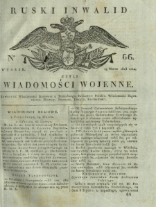 Ruski Inwalid czyli wiadomości wojenne. 1818, nr 66 (19 marca)