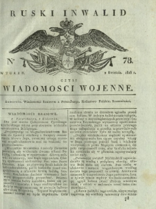 Ruski Inwalid czyli wiadomości wojenne. 1818, nr 78 (2 kwietnia)