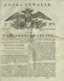Ruski Inwalid czyli wiadomości wojenne. 1817, nr 274 (25 listopada)