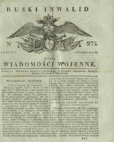 Ruski Inwalid czyli wiadomości wojenne. 1817, nr 275 (24 listopada)
