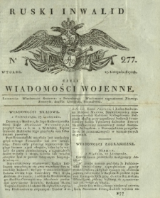 Ruski Inwalid czyli wiadomości wojenne. 1817, nr 277 (27 listopada)