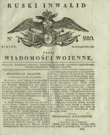Ruski Inwalid czyli wiadomości wojenne. 1817, nr 280 (30 listopada)
