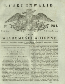 Ruski Inwalid czyli wiadomości wojenne. 1817, nr 284 (5 grudnia)
