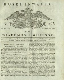 Ruski Inwalid czyli wiadomości wojenne. 1817, nr 287 (8 grudnia)
