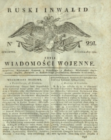 Ruski Inwalid czyli wiadomości wojenne. 1817, nr 291 (13 grudnia)