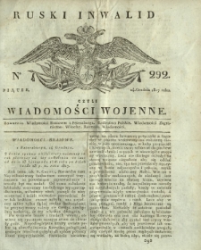 Ruski Inwalid czyli wiadomości wojenne. 1817, nr 292 (14 grudnia)