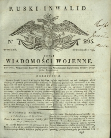 Ruski Inwalid czyli wiadomości wojenne. 1817, nr 295 (18 grudnia)