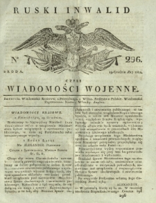 Ruski Inwalid czyli wiadomości wojenne. 1817, nr 296 (19 grudnia)