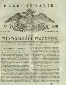 Ruski Inwalid czyli wiadomości wojenne. 1817, nr 298 (21 grudnia)