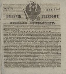 Dziennik Urzędowy Guberni Lubelskiey 1845, Nr 31 + dodatek I + dodatek II + dodatek III