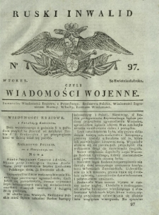 Ruski Inwalid czyli wiadomości wojenne. 1818, nr 97 (30 kwietnia)