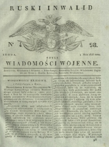 Ruski Inwalid czyli wiadomości wojenne. 1818, nr 98 (1 maja)