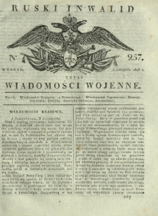 Ruski Inwalid czyli wiadomości wojenne. 1818, nr 257 (5 listopada)