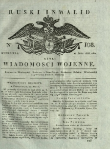 Ruski Inwalid czyli wiadomości wojenne. 1818, nr 108 (12 maja)